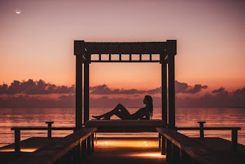 Silhouette Photo of Woman During Golden Hour