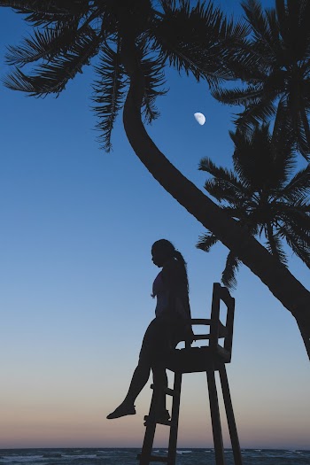 Silhouette Photo Of Woman On Chair