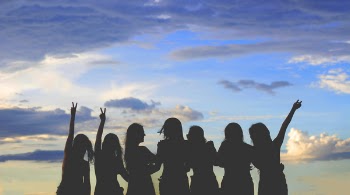 Silhouette Photo Of Women Under Blue Sky