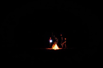 silhouette photography of bone fire