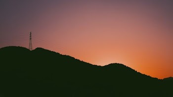 silhouette photography of mountain