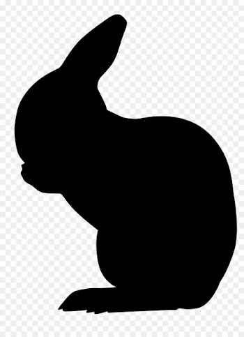 Silhouette Rabbit Drawing Easter Bunny Stencil - Silhouette 
