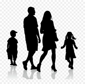 Silhouette Royalty-free Adult Illustration - Vector family silhouette 