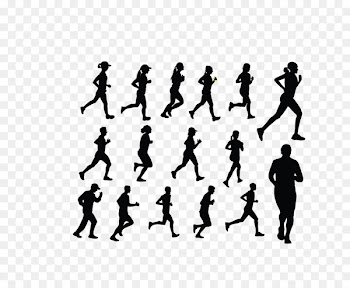 Silhouette Royalty-free Running Illustration - Vector black sports people silhouette 