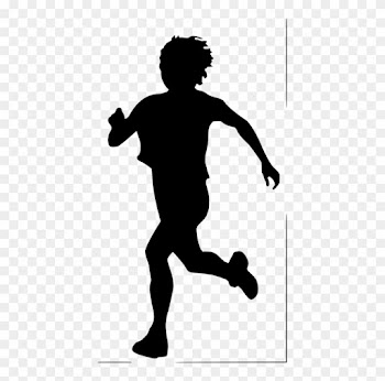 Silhouette Running Child Female Drawing - Clipart People Running Silhouette