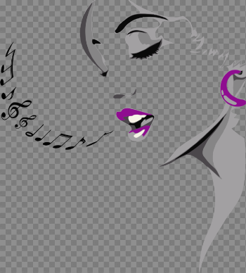 Silhouette Singing Woman Music Song free commercial clipart ...
