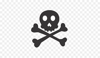 silhouette skull symbol line - Skull crossbones 