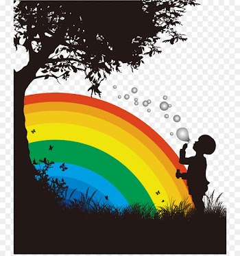 Silhouette Soap bubble Rainbow Child - Rainbow Children 