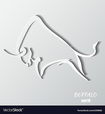 Silhouette strong wild bull on a gray background vector image