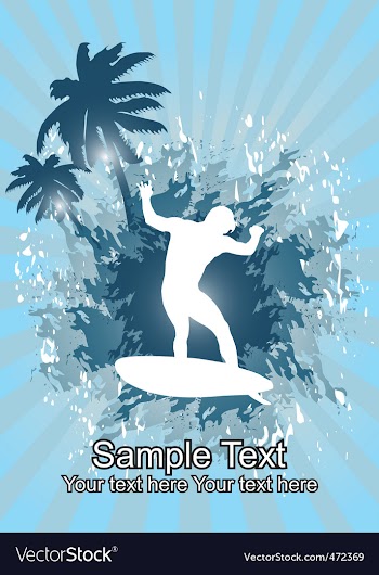 Silhouette surfer vector image