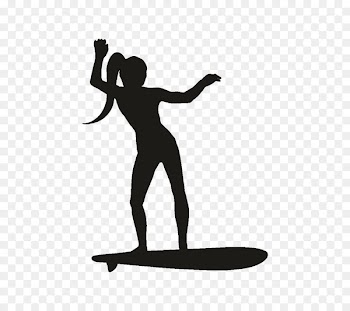 Silhouette Surfing Decal Female - Silhouette 