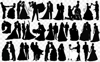 Silhouette Wedding couple Clip art - Black and white wedding couples silhouette 