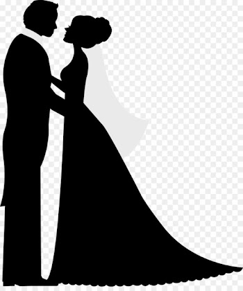 Silhouette Wedding invitation Bridegroom - wedding couple 