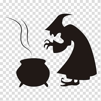 Silhouette Witchcraft Halloween, witch transparent background PNG clipart