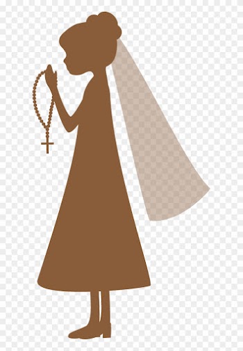 Silhouettes First Communion Clipart - Communion Girl Clip Art