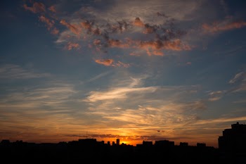 Silhouettes of Buildings during Golden Hour
