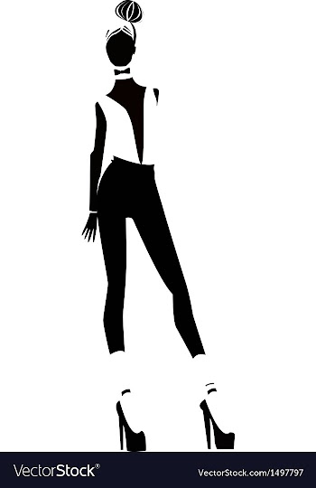 Silhouettes of one girls vector image