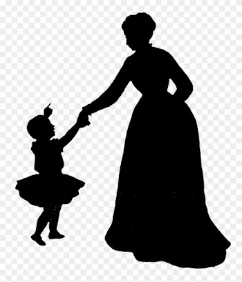 Silhouettes Of People - Daughter Silhouette Silhouette Mother Clipart Black