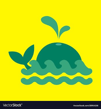 Silhouettes of whale cachalot sea animals vector image