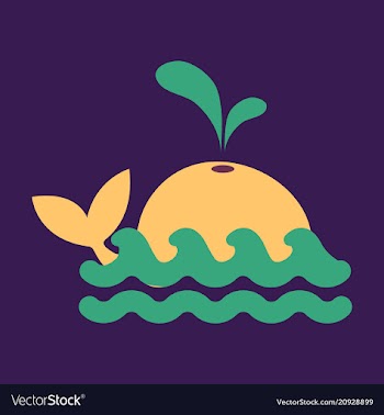 Silhouettes of whale cachalot sea animals vector image