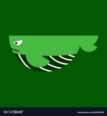 Silhouettes of whale cachalot sea animals vector image