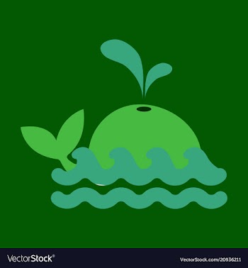 Silhouettes of whale cachalot sea animals vector image