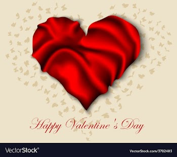  					Silk heart on valentine day vector image														