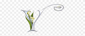 Silver Alphabet With Various Kinds Of Flowers - Alphabet