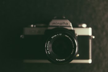 Silver and Black Minolta Camera Macro Photography