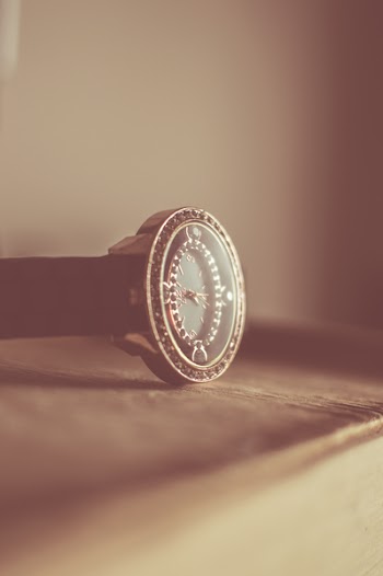 Silver and Black Round Analog Watch