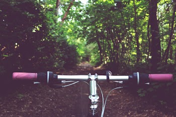 Silver and Pink Bike Handle Bar