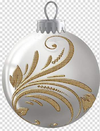 Silver Balls, brown and white christmas bauble illustration transparent background PNG clipart