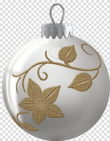 Silver Balls, white and brown christmas bauble illustration transparent background PNG clipart