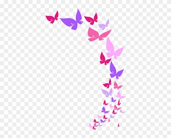 Silver Birthday Cliparts - Pink Butterfly Border Png