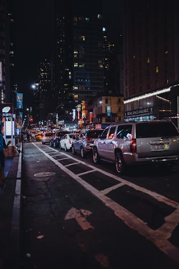 Silver Car on Asphalt Road