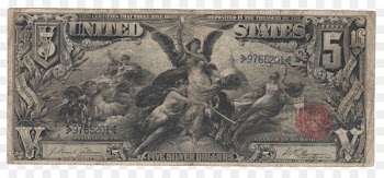 Silver certificate Educational Series Banknote United States five-dollar bill United States Dollar - paper money 