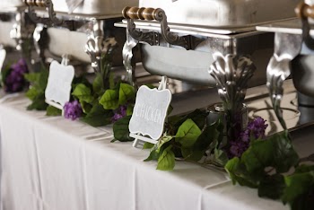 Silver Chafing Dishes on Table