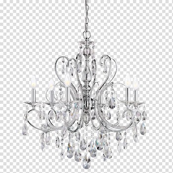 Silver chandelier, Light fixture Chandelier Lighting Crystal, chandelier transparent background PNG clipart