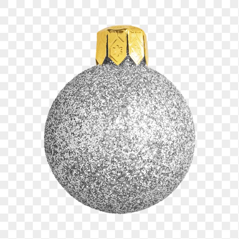 Silver Christmas bauble png decoration | Free PNG - rawpixel