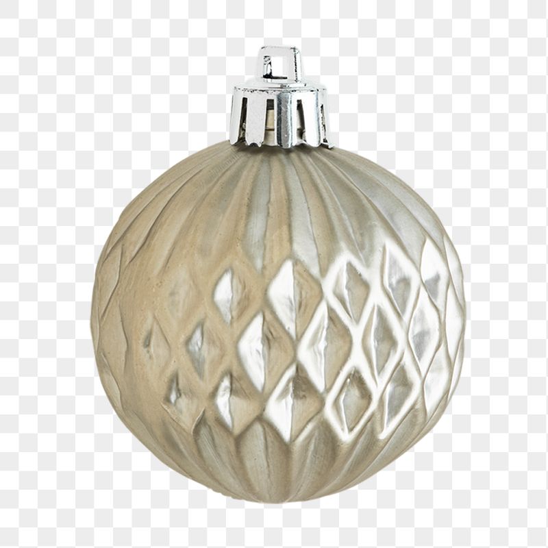 Silver Christmas bauble png decoration | Free PNG - rawpixel