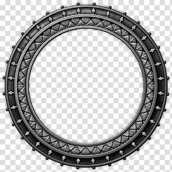 Silver claw for gemstone, round black and gray metal frame transparent background PNG clipart