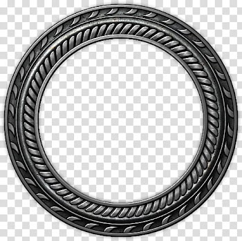Silver claw for gemstone, round black and gray metal frame transparent background PNG clipart