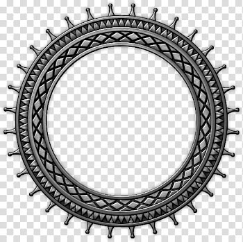 Silver claw for gemstone, round black metal framed mirror transparent background PNG clipart