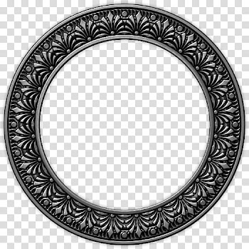 Silver claw for gemstone, round silver and black plate transparent background PNG clipart