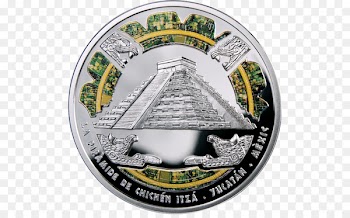 Silver coin Great Wall of China El Castillo, Chichen Itza Wonders of the World - Chichen Itza 