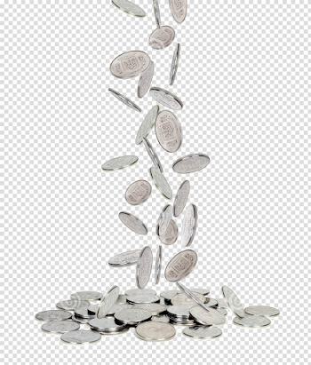 Silver coins png falling images free