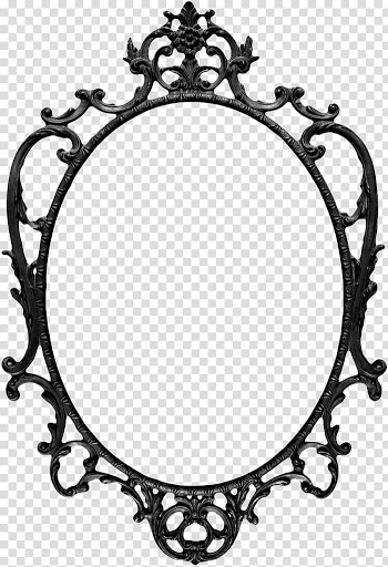 Silver-colored mirror frame, Frames Vintage clothing Mirror Drawing , gothic transparent background PNG clipart