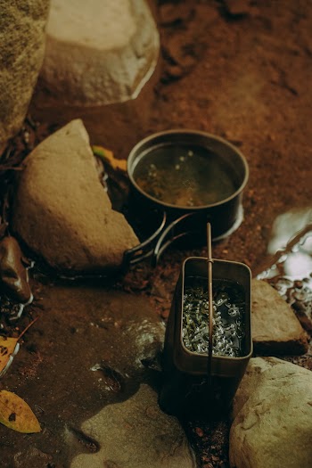 Silver Container With Water