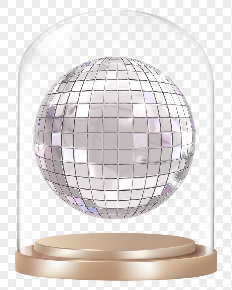 Silver disco png ball glass | Free PNG - rawpixel