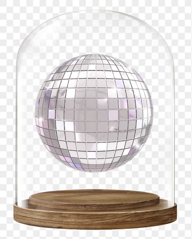 Silver disco png ball glass | Free PNG - rawpixel